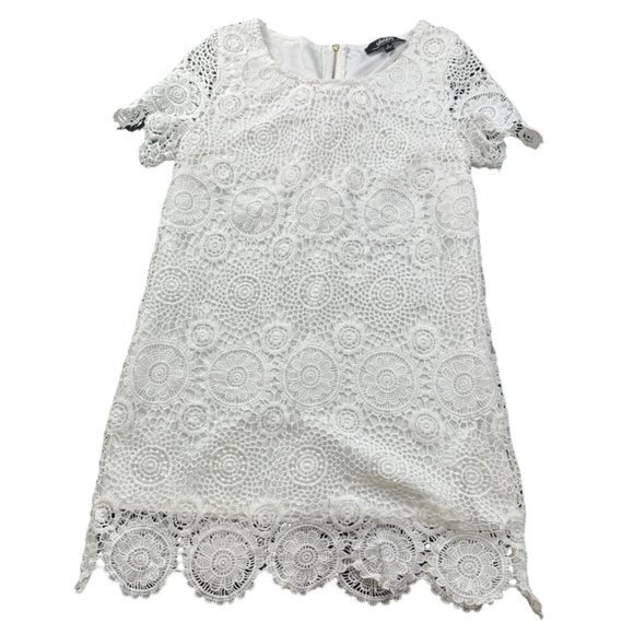 LULUS FEELIN' FINE IVORY LACE DRESS SHIFT SIZE S | D1 - Picture 3 of 7